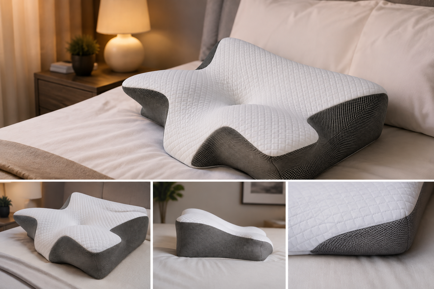 Almohada Cervical Ergonómica de Memory Foam | Alivia el Dolor de Cuello y Mejora tu Descanso