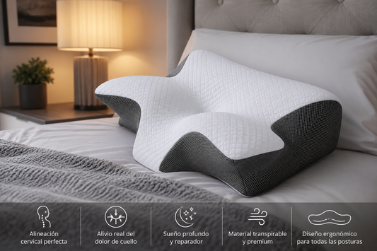 Almohada Cervical Ergonómica de Memory Foam | Alivia el Dolor de Cuello y Mejora tu Descanso